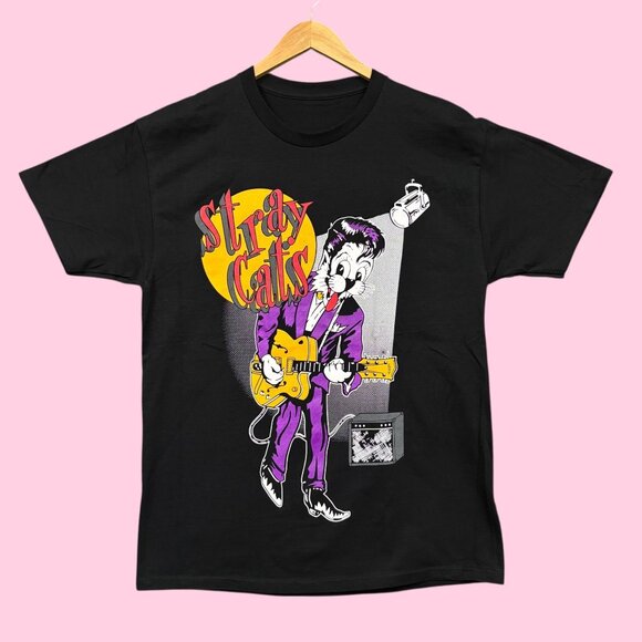 The Stray Cats Runaway Boys Album Rockabilly Band Tee M - Picture 1 of 4